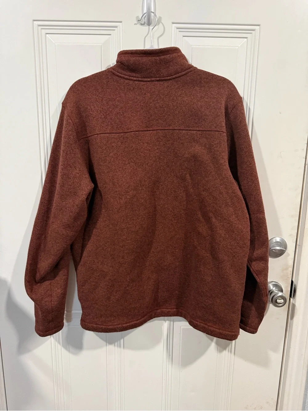 The North Face Men's Quarter-Zip Pullover Sweater in Rust Brown